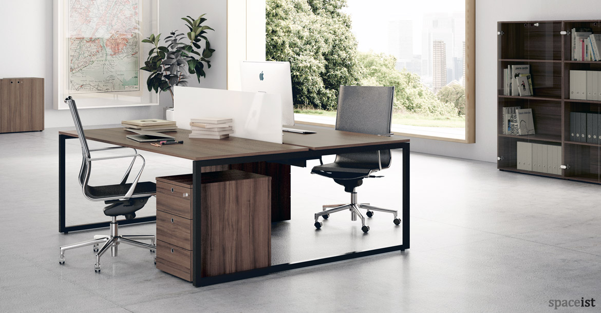 Frame Walnut black designer office desk