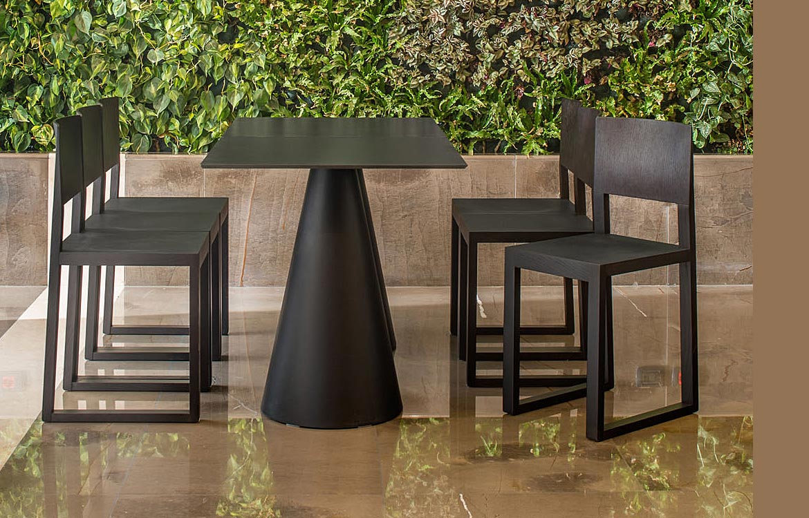 4 person Black Cafe Table