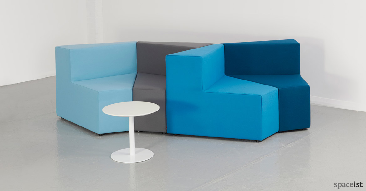 77 blue angular office sofas