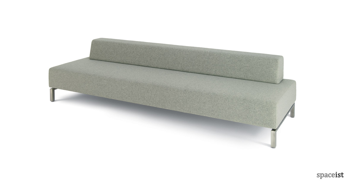 93 long low office reception sofa in light grey fabric