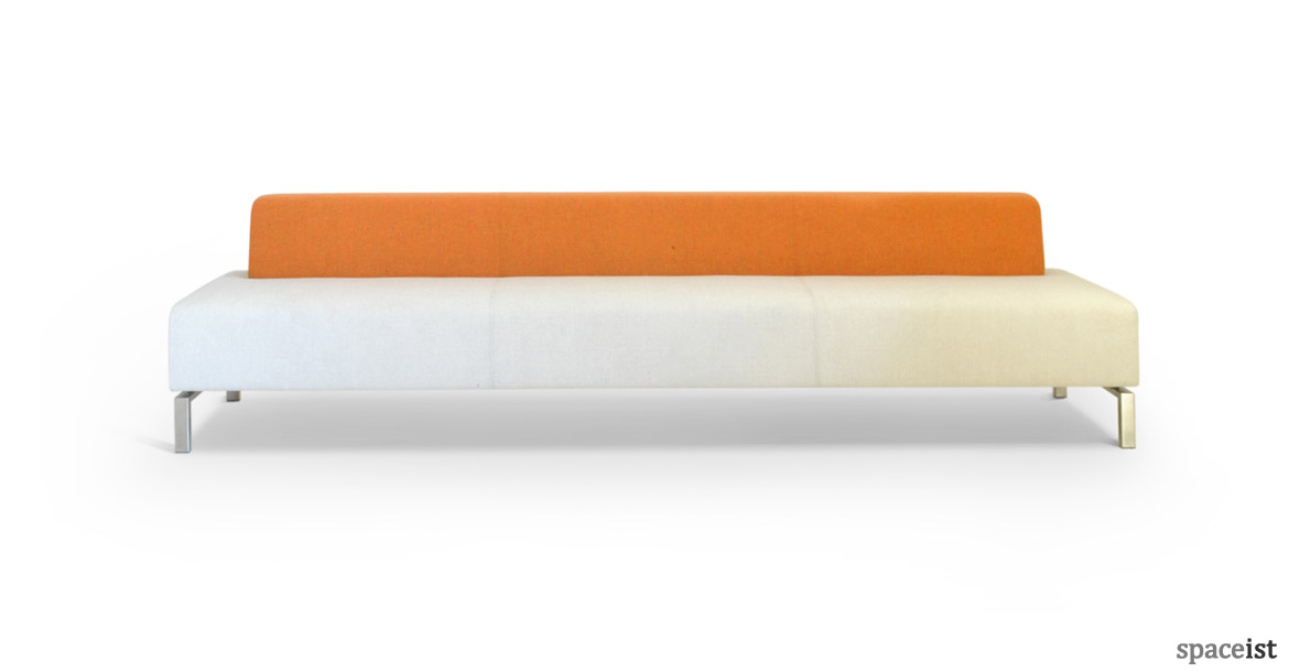 93 long office recpetion sofa in white and orange