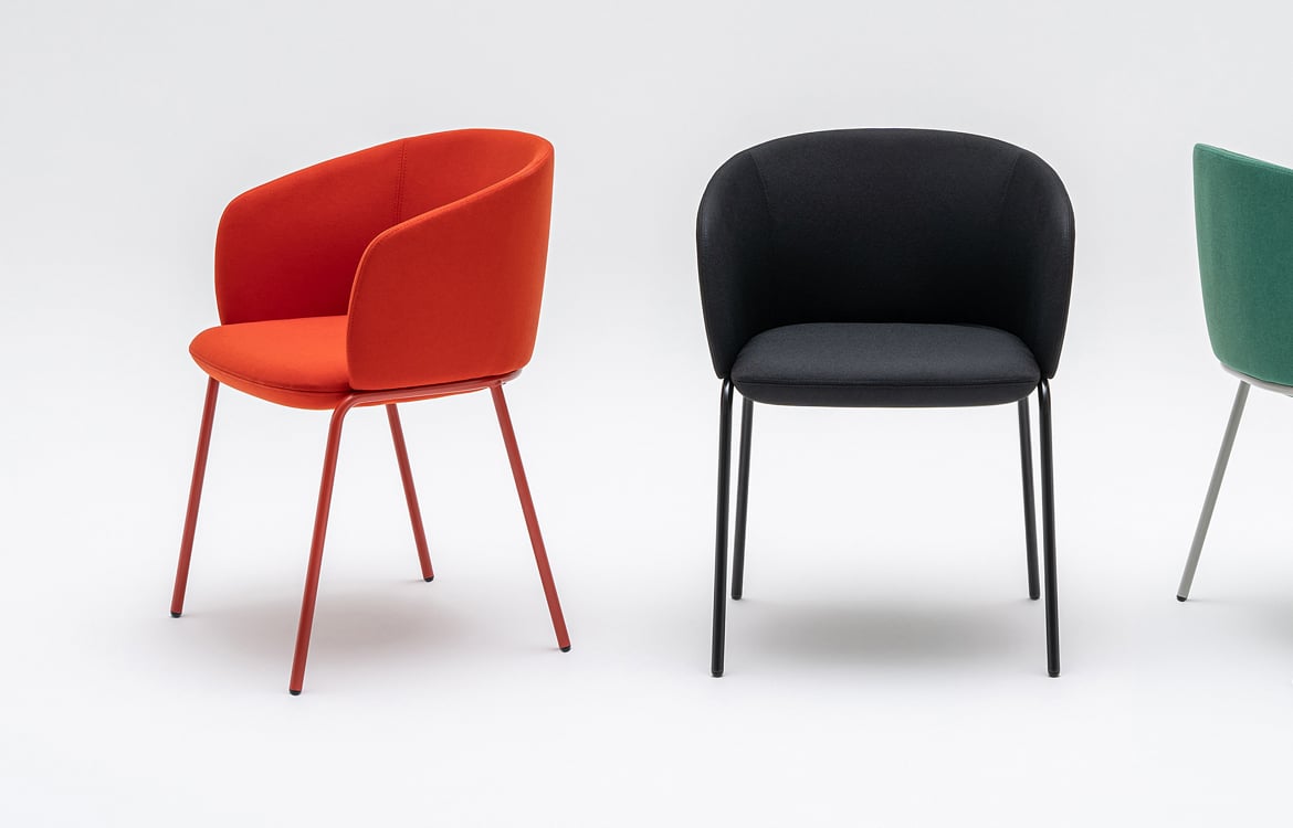 Orange + black chairs