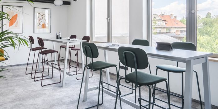 High long table in grey