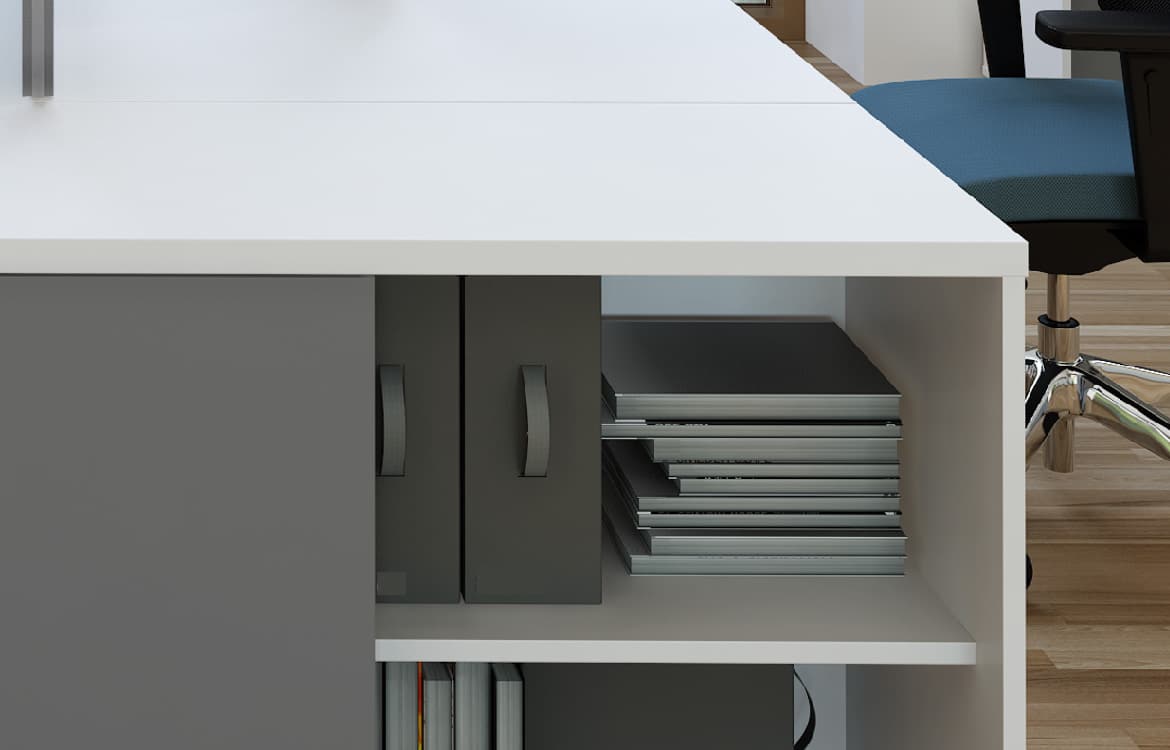 Desk end storage
