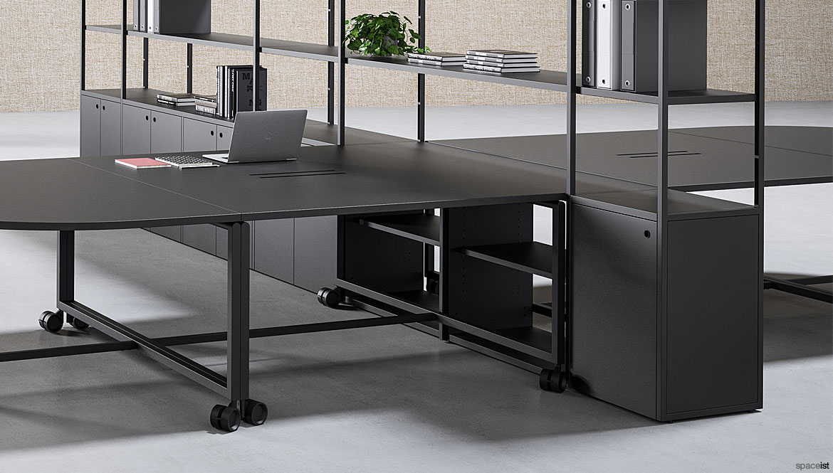 Black Desk + Shelving
