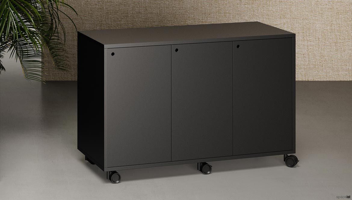 Matt Black Cabinet on Wheels