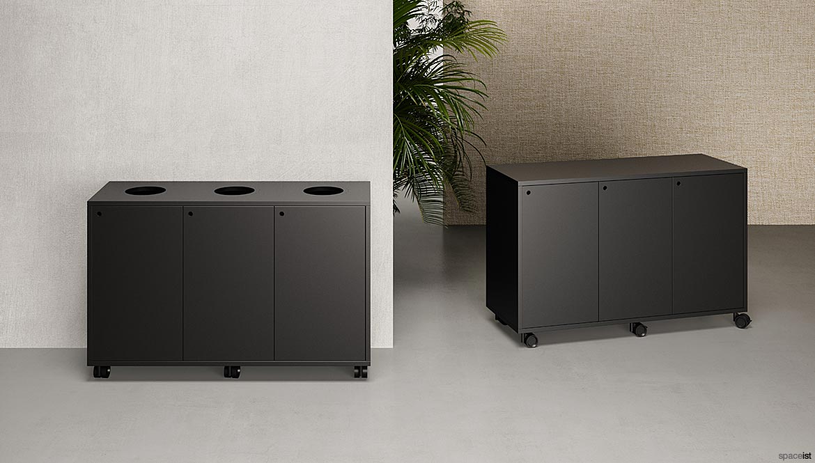 Black Cabinets on Wheels