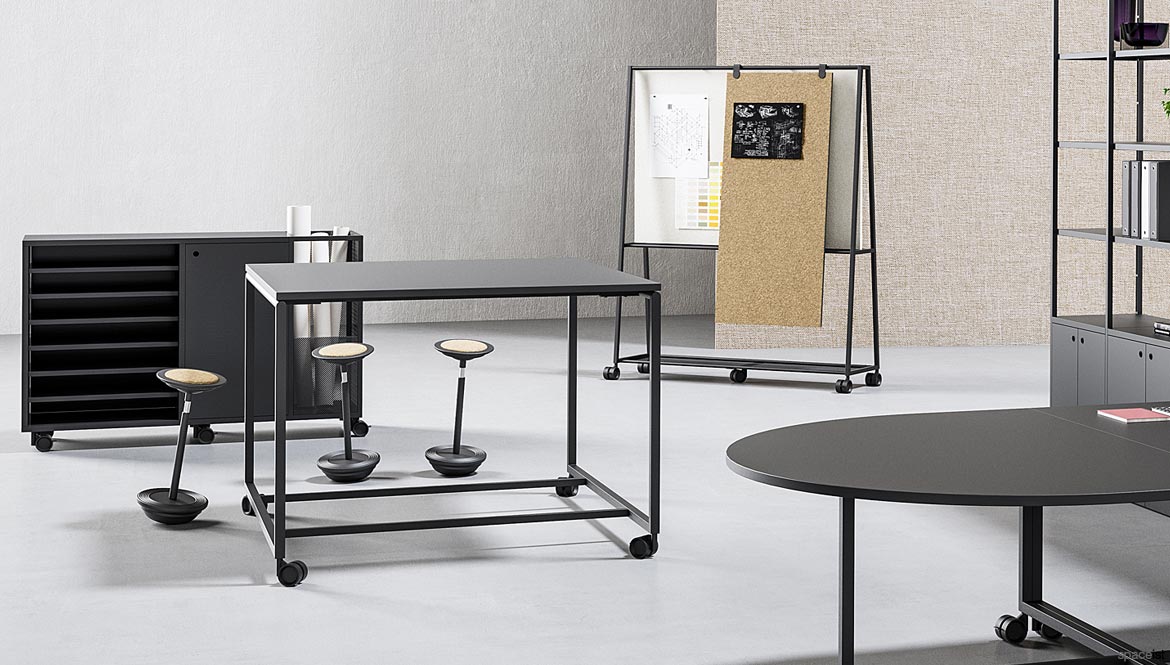 Standing Black Meeting Table