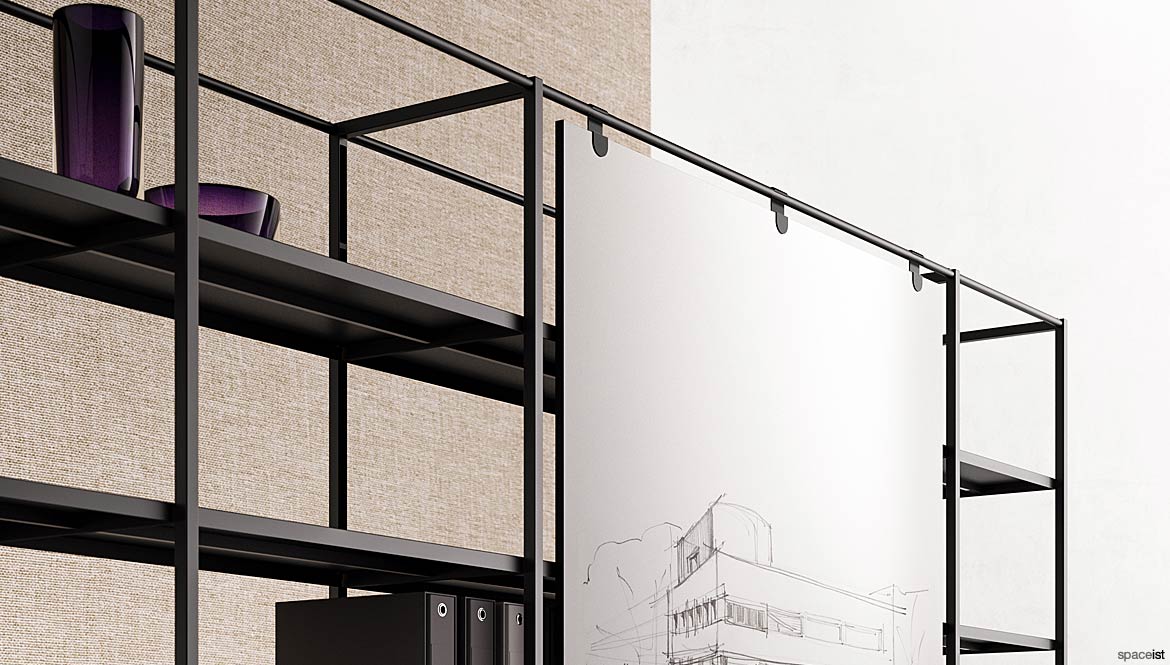 Office Shelving with Notice Board