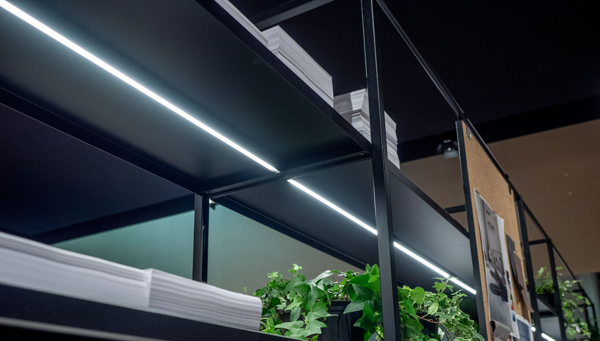 Shelving with LED light