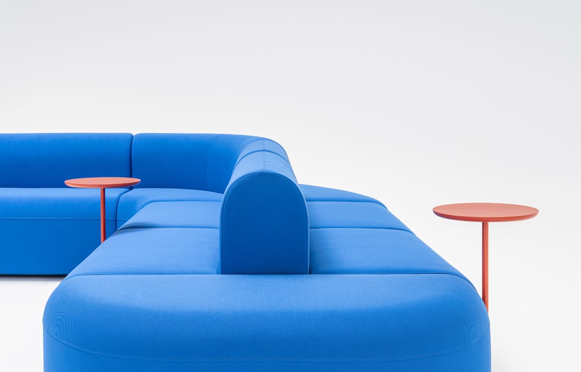 Back to back sofa blue