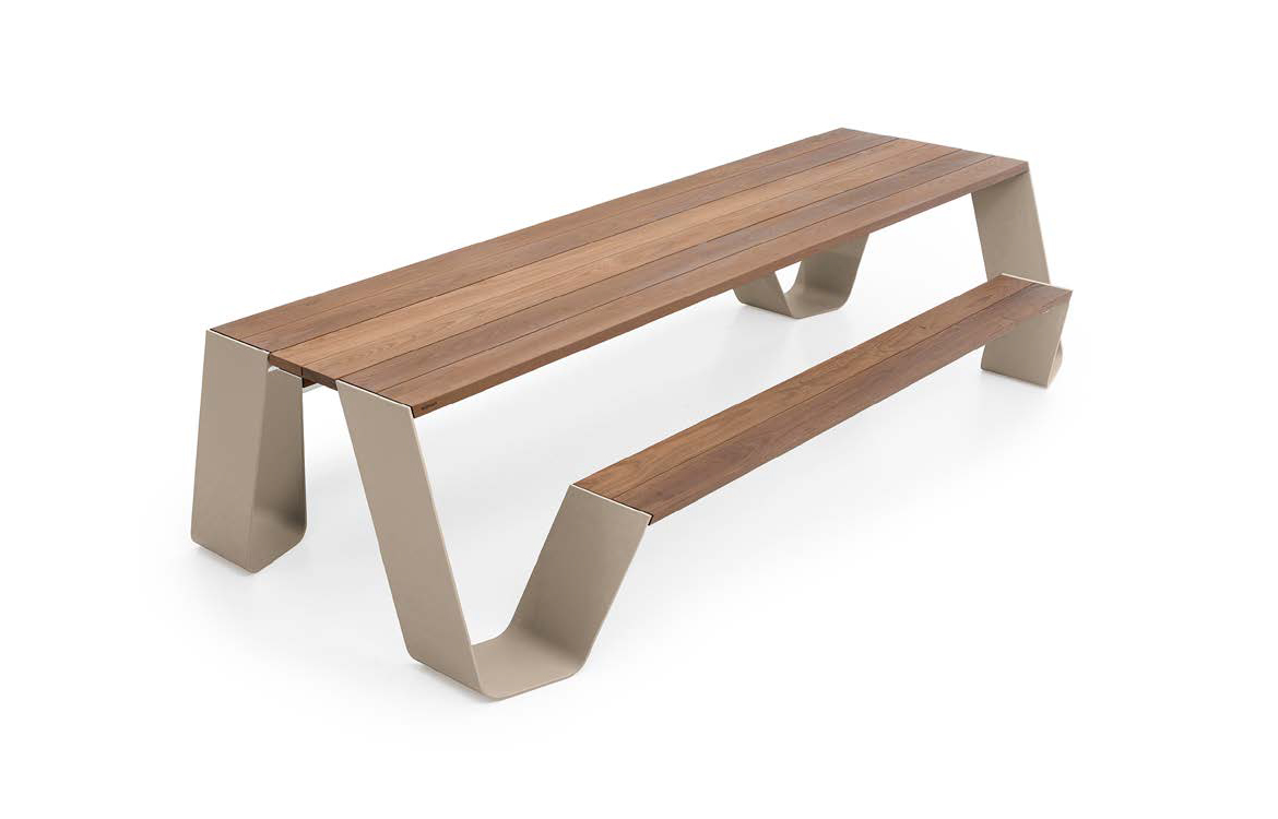 Beige canteen table wood top