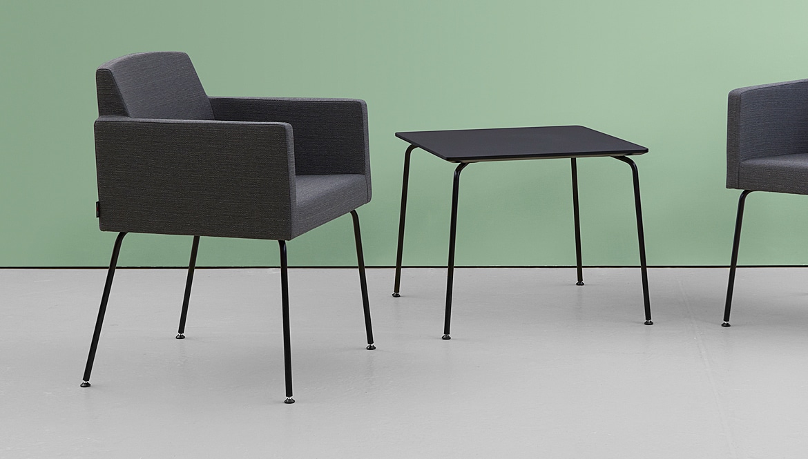 Black Tub Chair + Table