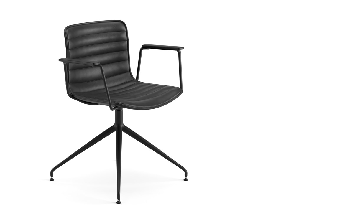 Black commercial meeting chair armrests