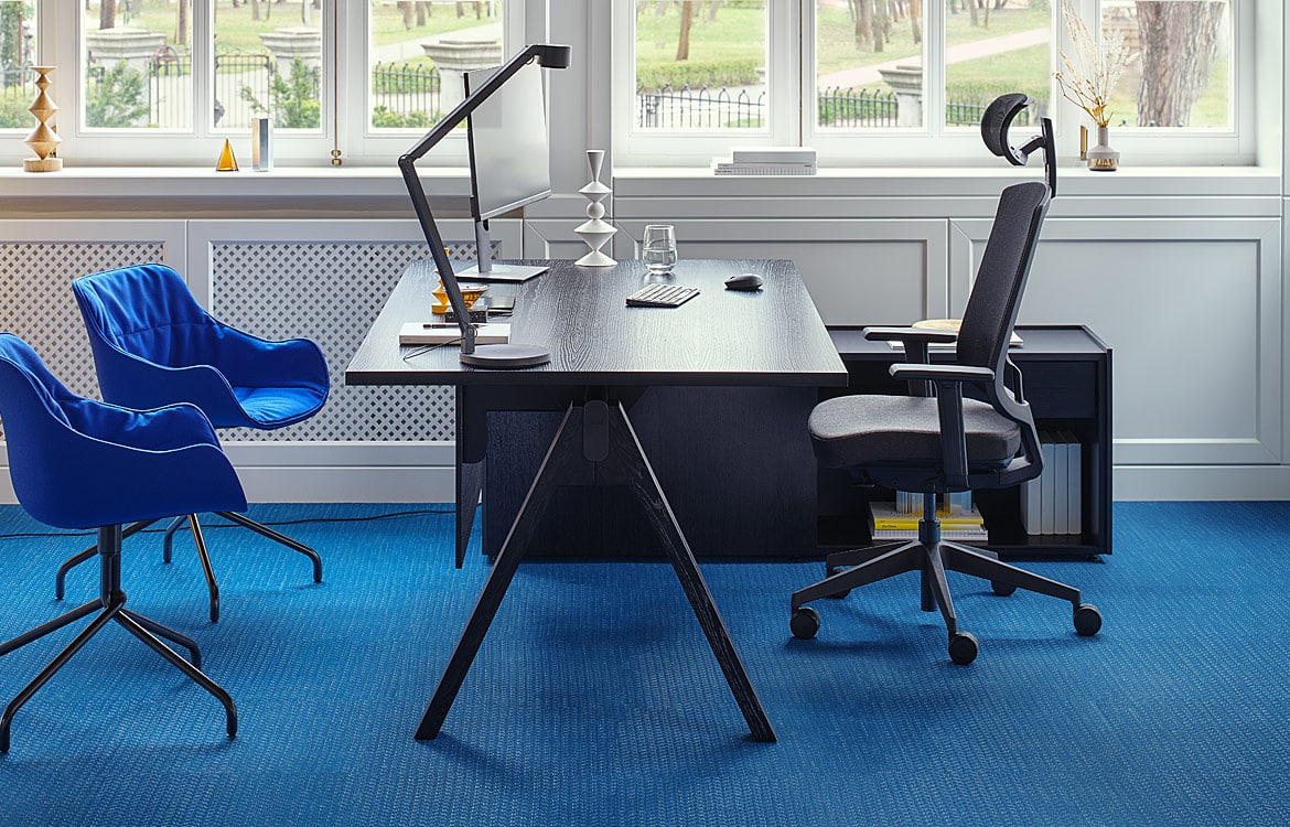 Black executive desk