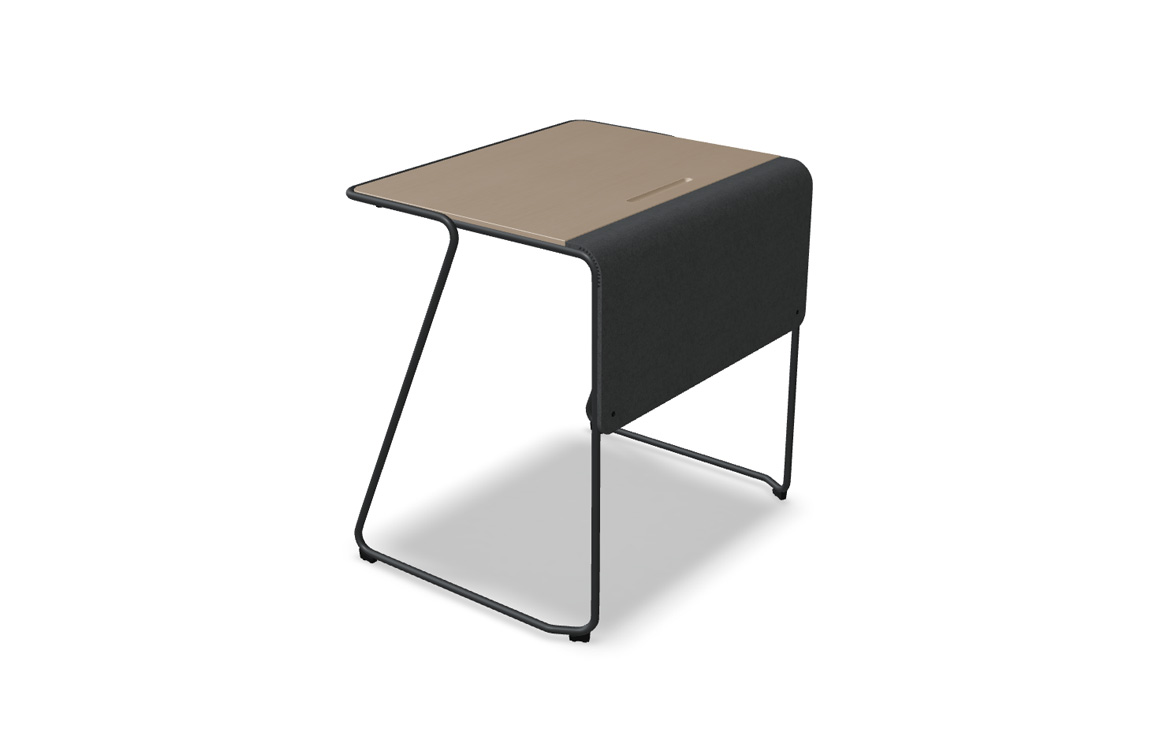 Black wood school desk