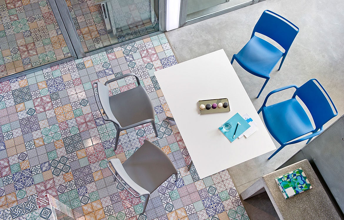 Blue cafe chair