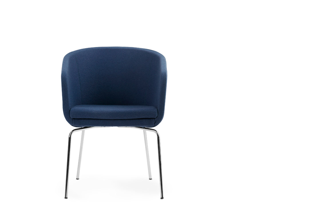 Blue commercial boardroom chrome legs