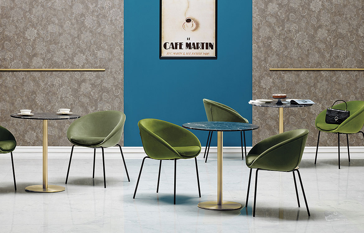 Brass cafe tables