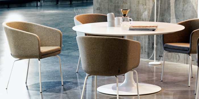 Brown commercial boardroom chair chrome legs