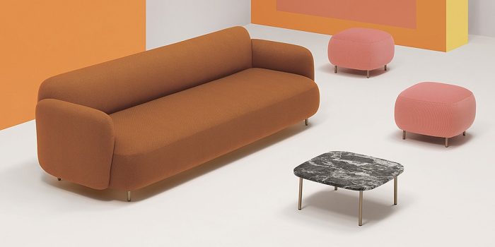 Long Rounded Office Sofa