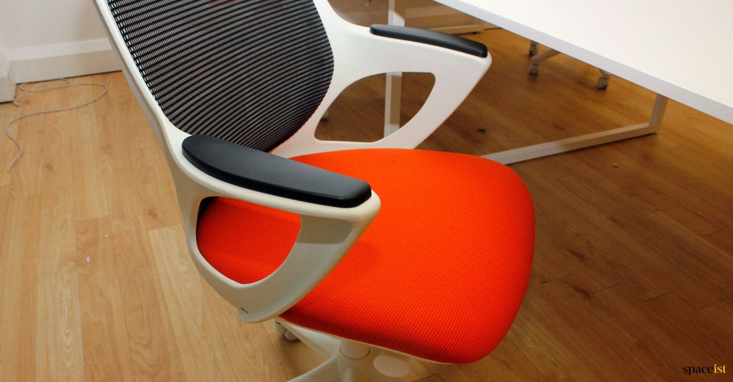 White + orange task chair