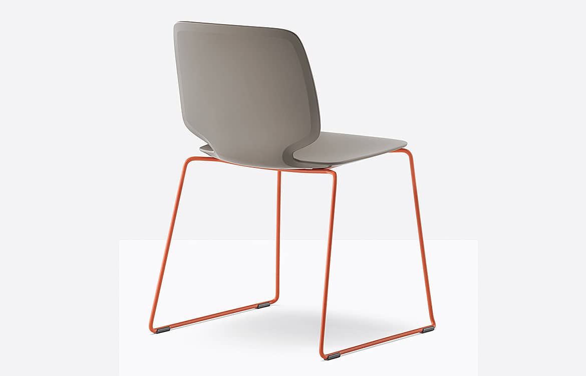 Cafe chair with red legs
