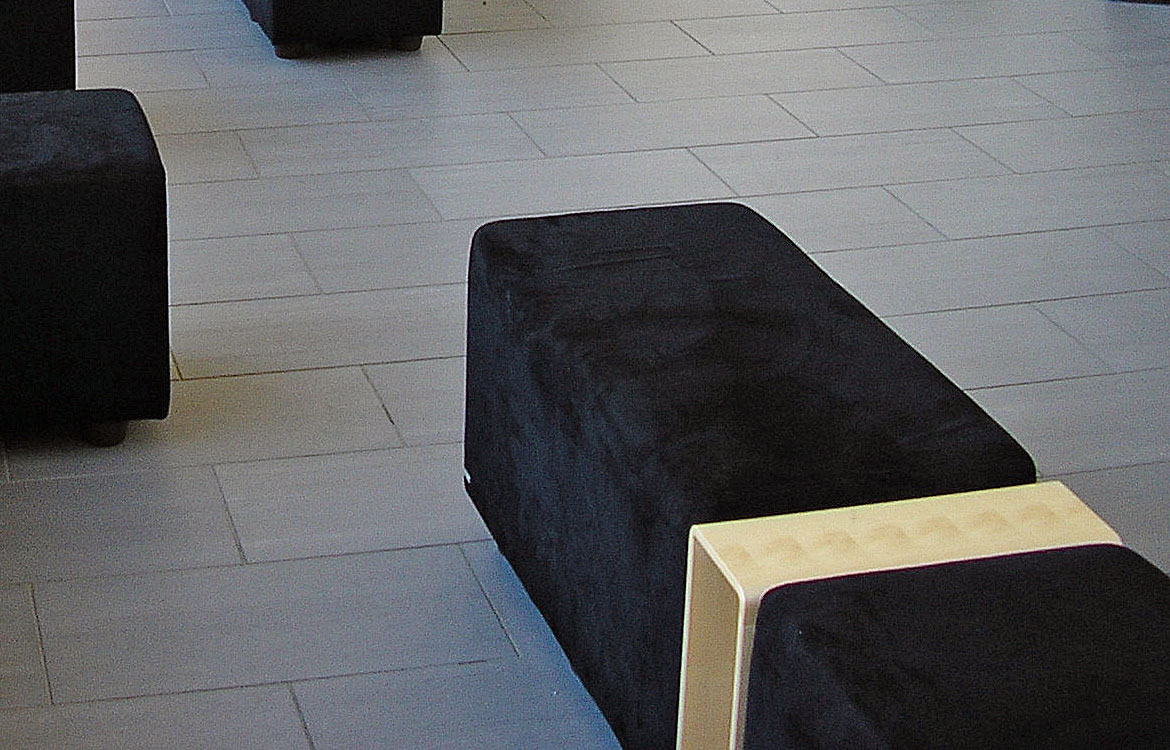 Commercial black reception seating cubes