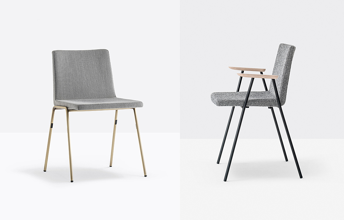 Commercial boardroom chair grey brass legs
