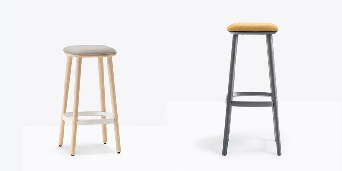 Commercial high stool with a seat pad