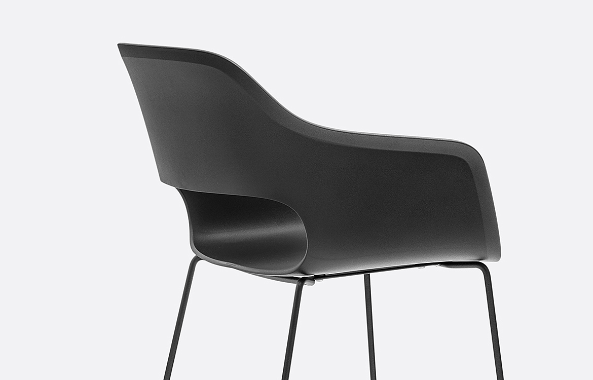 Commercial meeting chair black plastic