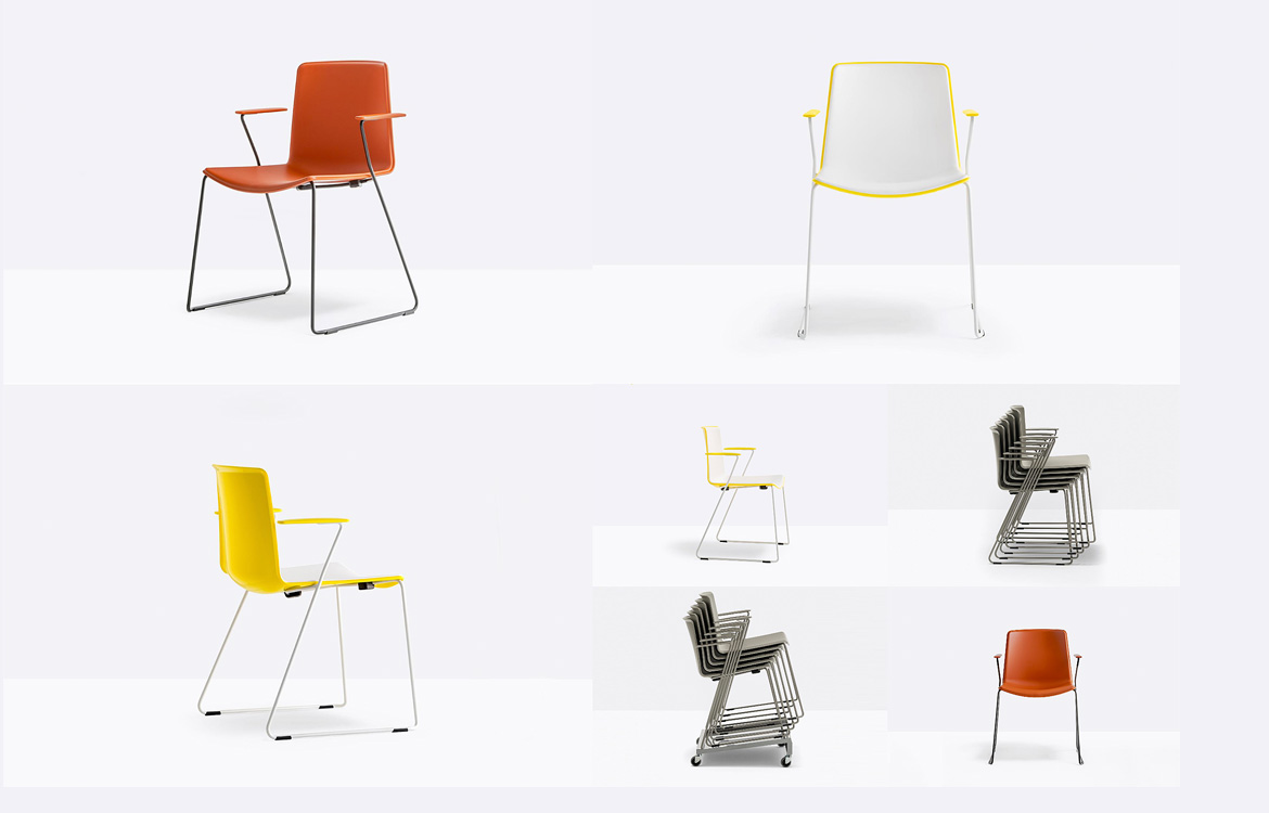 Commercial stacking meeting chair range with armrests