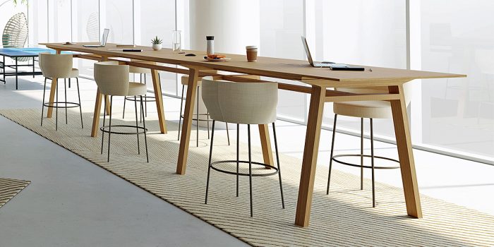 Commercial oak boardroom high table
