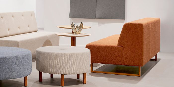 Commercial orange modular sofa