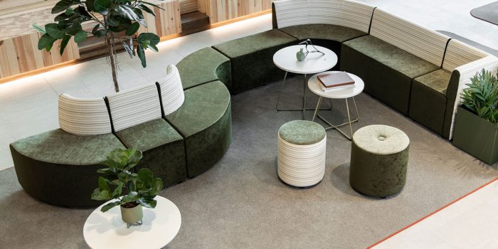 Commercial Modular cube in green fabric