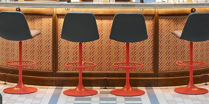Commercial red bar stools