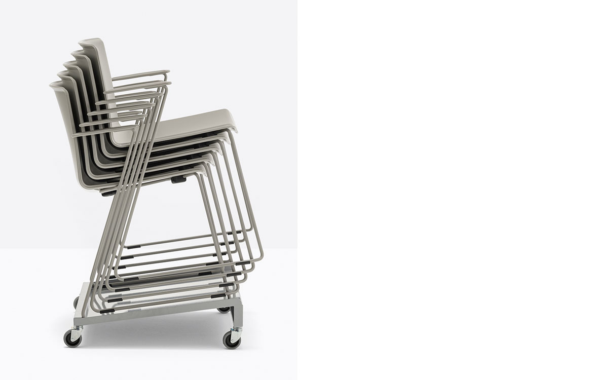 Commercial stacking meeting chair with trolley