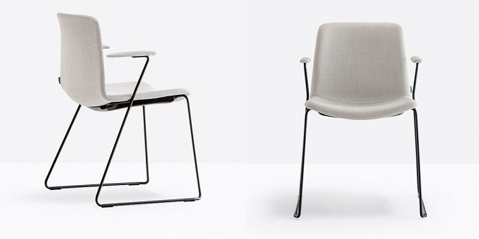 Commercial stacking meeting chair in light grey