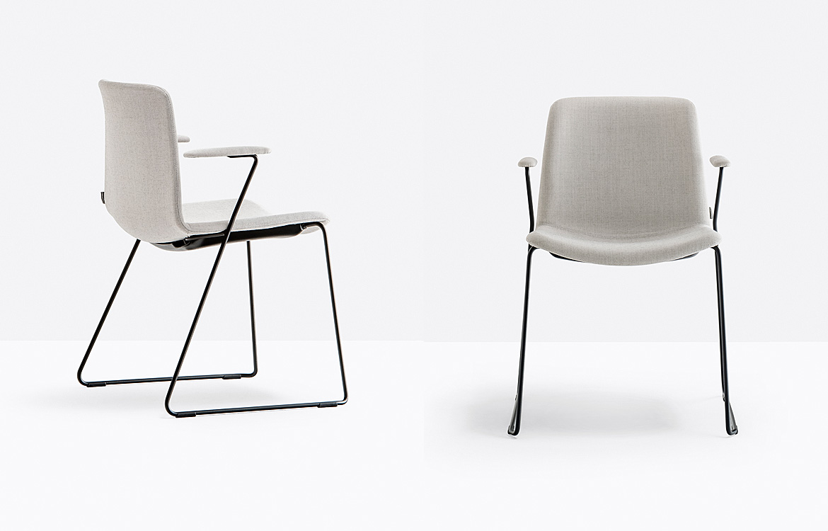 Commercial stacking meeting chair in light grey