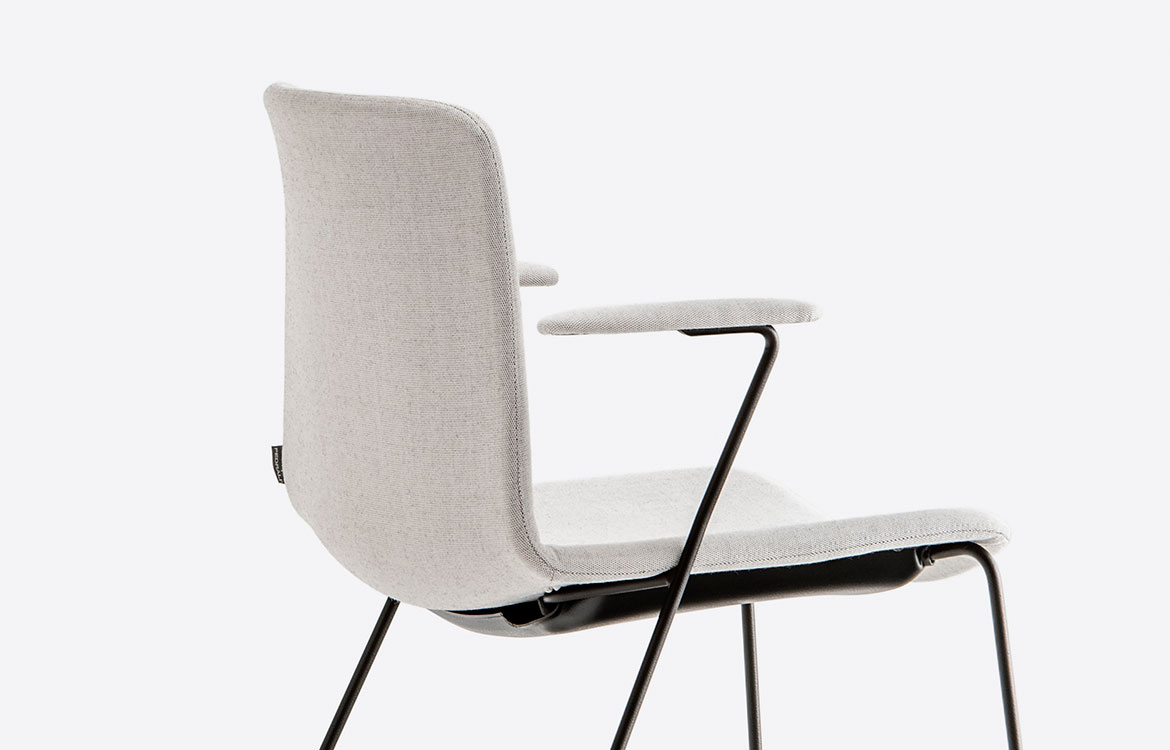 Commercial stacking meeting chair in light grey