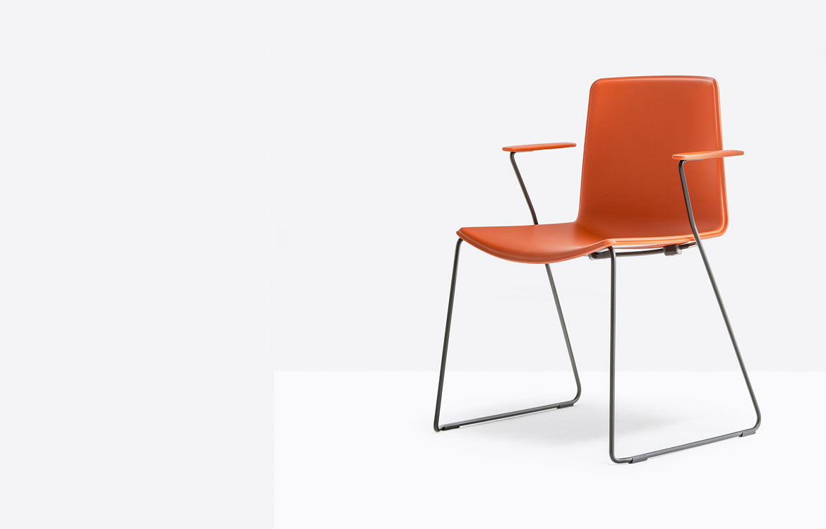 Commercial stacking meeting chair in orange