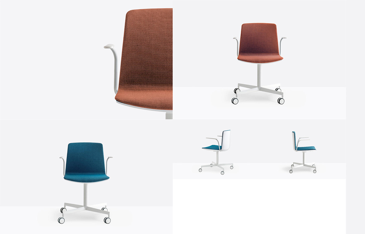 Commercial green swivel chair armrests