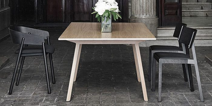 Commercial wood boardroom table in oak