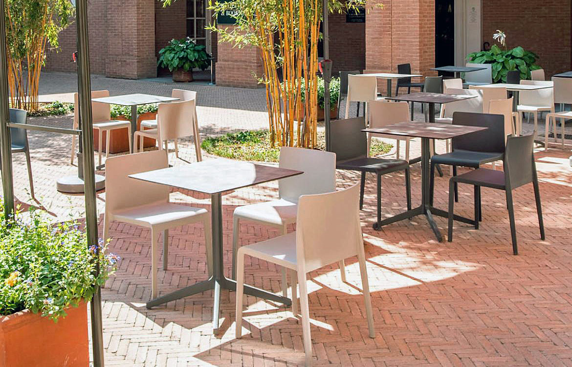 Dark folding table and chairs