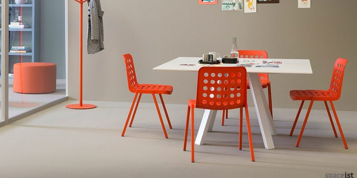 Book red retro meeting room chair