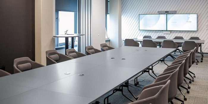 Very large conference table in grey