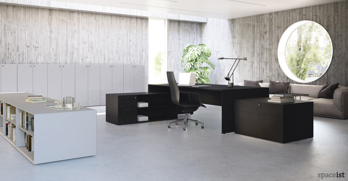Forty5 designer black executive furniture range