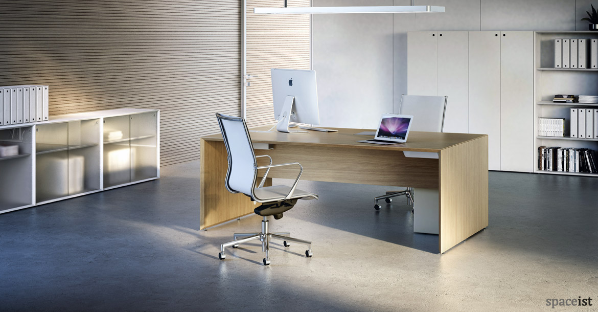 Forty5 oak and white office furniture range