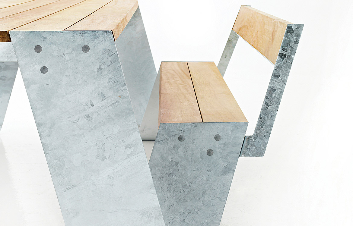 Galvanised picnic bench