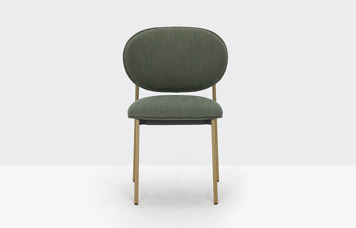 Grey Meeting Chair with Brass Legs